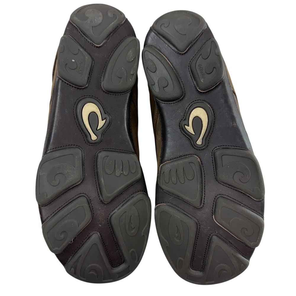 OluKai Hamakua Poko Lace Up‎ Shoes Men 10 Convertible Slip On Heel Brown Leather - Picture 10 of 12